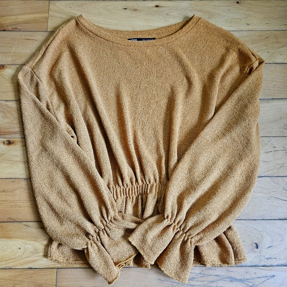 Zara Mustard Yellow Knit Blouse - Picture 5 of 13